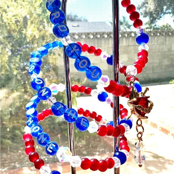 The Fate of Ophelia theme Heart Pendant set Earrings Coil Bracelet Taylor Swift - Picture 3 of 6